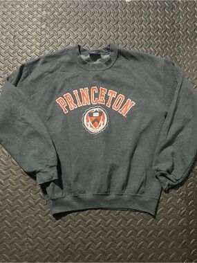 MV Sport Princeton Crewneck Sweatshirt - Black with Orange Graphic